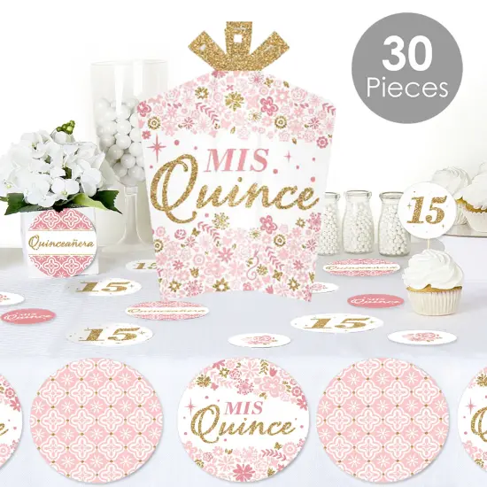 Big Dot of Happiness Mis Quince Anos - Quinceanera Sweet 15 Birthday Party Decor and Confetti - Terrific Table Centerpiece Kit - Set of 30 {3}