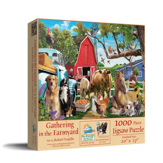 Sunsout Gathering in the Farmyard 1000 pc Jigsaw Puzzle 42255 {3}