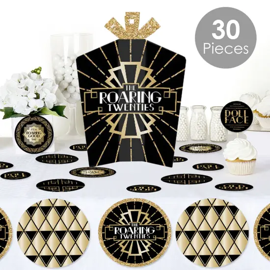 Big Dot of Happiness Roaring 20&rsquo;s - 1920s Art Deco Jazz Party Decor and Confetti - Terrific Table Centerpiece Kit - Set of 30 {3}