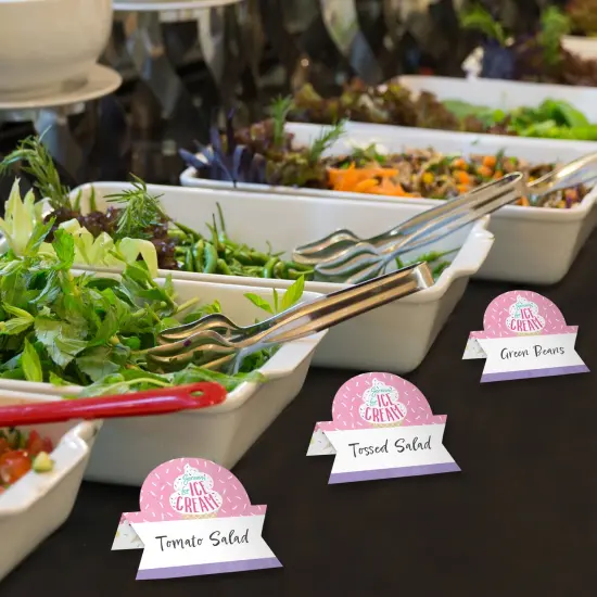 Big Dot of Happiness Scoop Up The Fun - Ice Cream - Sprinkles Party Tent Buffet Card - Table Setting Name Place Cards - Set of 24 {4}