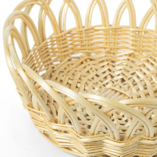 Decorative Round Fruit Bowl Bread Basket Serving Tray {6}