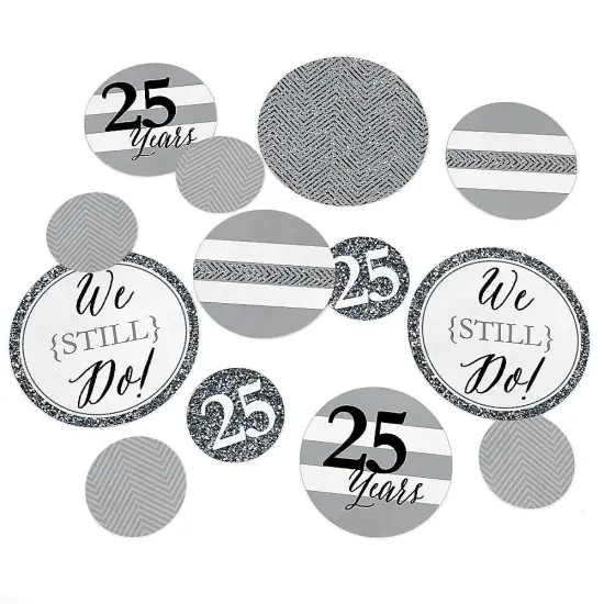 Big Dot of Happiness We Still Do - 25th Wedding Anniversary Giant Circle Confetti - Anniversary Party Decorations - Large Confetti 27 Count {1}