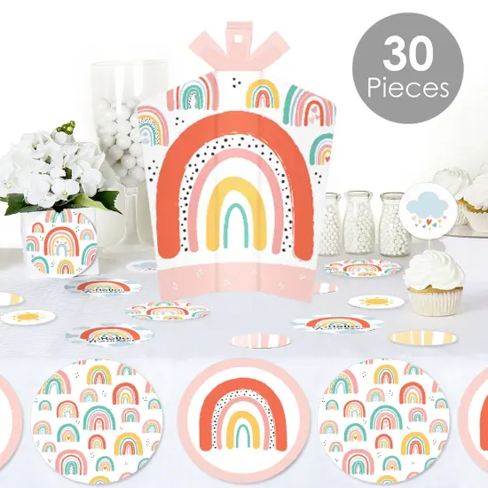 Big Dot of Happiness Hello Rainbow - Boho Baby Shower and Birthday Party Decor and Confetti - Terrific Table Centerpiece Kit - Set of 30 {3}