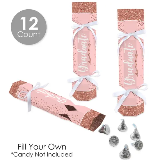 Big Dot of Happiness Rose Gold Grad - No Snap Graduation Party Table Favors - DIY Cracker Boxes - Set of 12 {4}