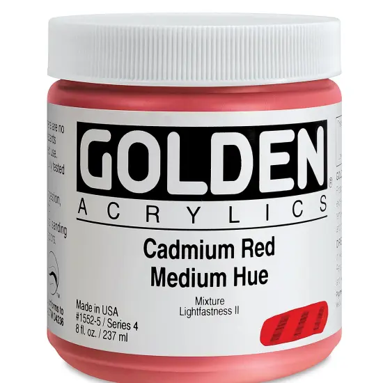 Golden Heavy Body Artist Acrylics - Cadmium Red Medium Hue, 8 oz Jar {2}