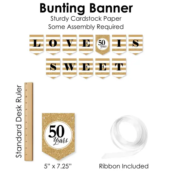 Big Dot of Happiness We Still Do - 50th Wedding Anniversary - DIY Anniversary Party Love is Sweet Signs - Snack Bar Decorations Kit - 50 Pieces {7}