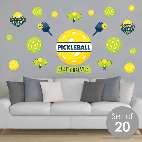 Big Dot of Happiness Let&rsquo;s Rally - Pickleball - Peel and Stick Sports Decor Vinyl Wall Art Stickers - Wall Decals - Set of 20 {3}