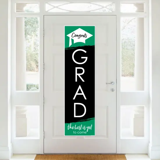 Big Dot of Happiness Green Graduation Party Door Decoration - Vertical Banner {3}