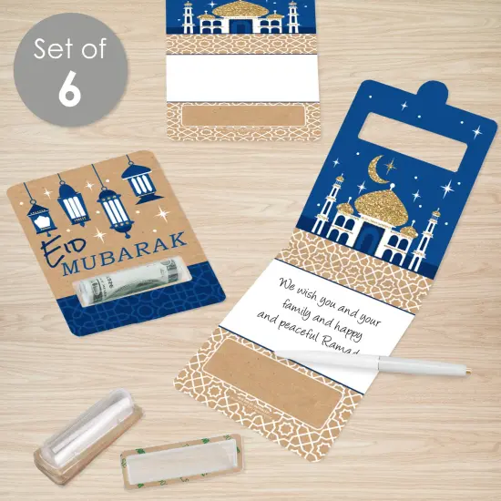 Big Dot of Happiness Ramadan - DIY Assorted Eid Mubarak Cash Holder Gift - Funny Money Cards - Set of 6 {3}