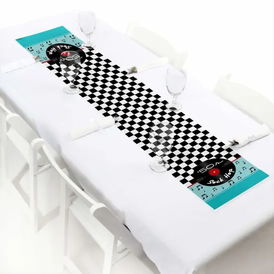 Big Dot of Happiness 50's Sock Hop - Petite 1950s Rock N Roll Party Paper Table Runner - 12 x 60 inches {1}