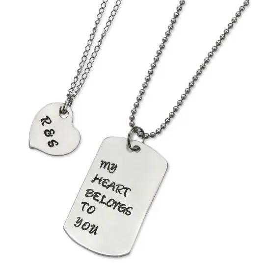 ImpressArt Stamp It Yourself Necklace Kit - Dog Tag and Heart {1}