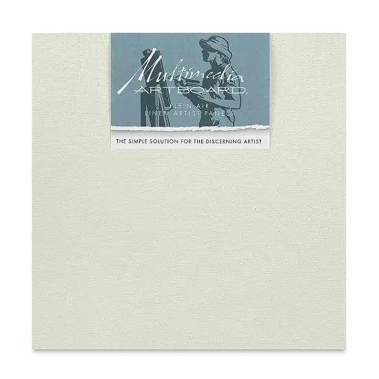 Multimedia Artboard Plein Air Acrylic Primed Linen Artist Panel - 12" x 12", 109 DP, Pkg of 3 {1}