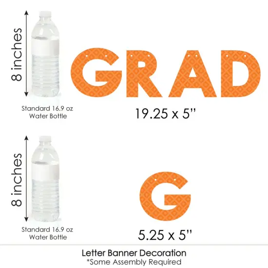Big Dot of Happiness Orange Grad - Best is Yet to Come -Grad Party Letter Banner Decor - 36 Banner Cutouts and Congrats Grad Banner Letters {7}