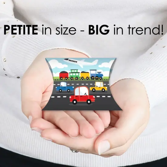 Big Dot of Happiness Cars, Trains, and Airplanes - Favor Gift Boxes - Transportation Birthday Party Petite Pillow Boxes - Set of 20 {4}