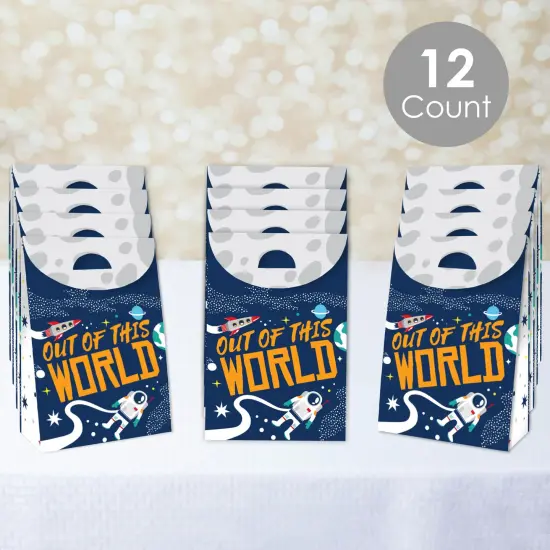 Big Dot of Happiness Blast Off to Outer Space - Rocket Ship Baby Shower or Birthday Gift Favor Bags - Party Goodie Boxes - Set of 12 {3}