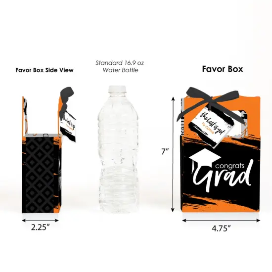 Big Dot of Happiness Orange Grad - Best is Yet to Come - OrangeGraduation Party Favor Boxes - Set of 12 {3}