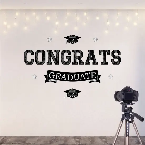 Big Dot of Happiness Graduation Cheers Party Photo Backdrop - Wall Decals {6}