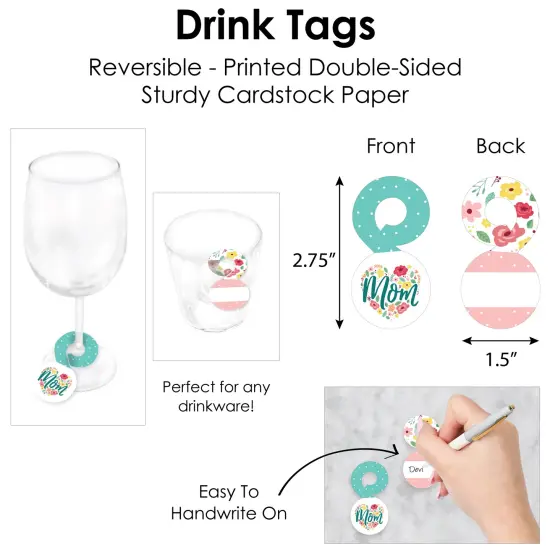 Big Dot of Happiness Colorful Floral Happy Mother's Day We Love Mom Party Paper Charger and Table Decorations Chargerific Kit Place Setting for 8 {7}