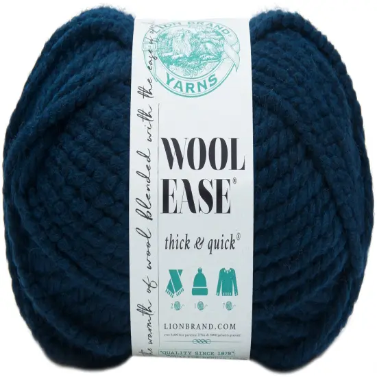 (3 Pack) Lion Brand Wool-Ease Thick & Quick Yarn - Petrol Blue {2}