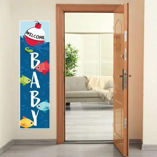 Big Dot of Happiness Let's Go Fishing - Fish Themed Baby Shower Front Door Decoration - Vertical Banner {7}