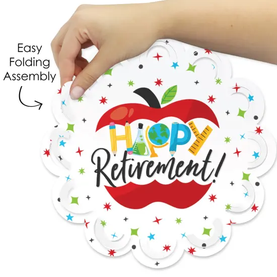 Big Dot of Happiness Teacher Retirement - Happy Retirement Party Round Table Decorations - Paper Chargers - Place Setting For 12 {6}