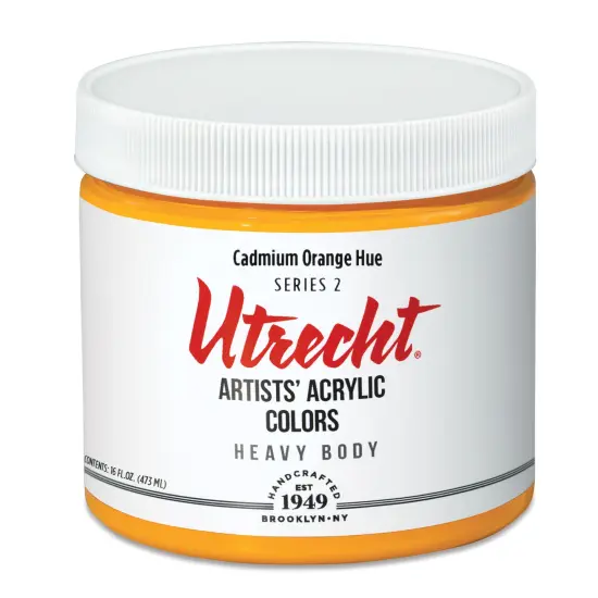 Utrecht Artists' Acrylic Paint - Cadmium Orange Hue, Pint {2}