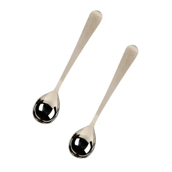 Stainless Steel Jar Serving Spoons 10.75 in Long Handle Set of 2 {1}