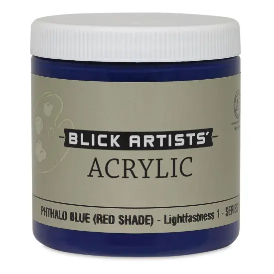 Blick Artists' Acrylic - Phthalo Blue (Red Shade), 8 oz jar {1}