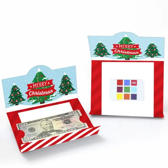 Big Dot of Happiness Snowy Christmas Trees - Classic Holiday Party Money and Gift Card Holders - Set of 8 {3}