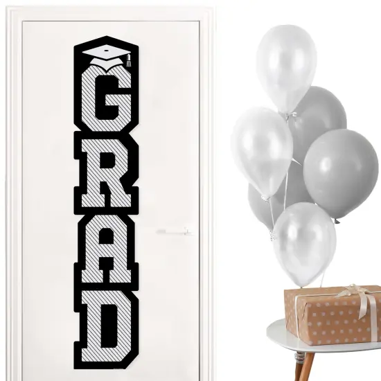 Big Dot of Happiness Graduation Cheers Banner - Vertical Shaped Banner Decorations {1}