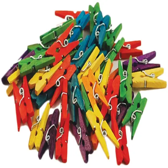 Krafty Kids Mini Wood Clothespins-Colored 1" 45/Pkg {2}