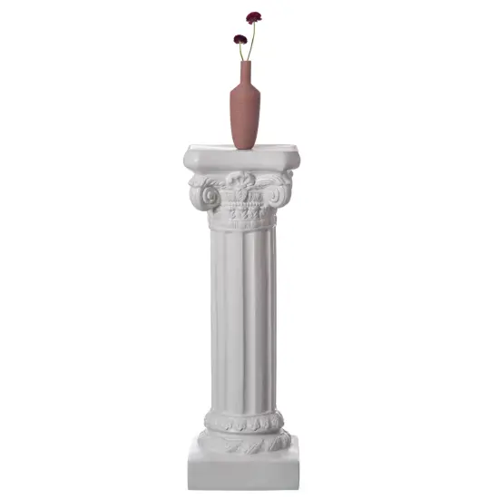 Decorative Fiberglass White Plinth Roman Style Column Ionic Piller Pedestal Vase Stand for Wedding or Party, Living Room, or Dining Room Decor - Photography Props - Sculpture Display - Greek-inspired Luxury Decor Piece with Ornate Accents {3}