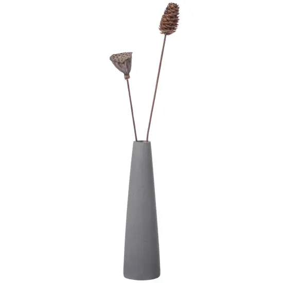 Uniquewise 8-Inch Slim Cone Ceramic Vase – Modern Decorative Centerpiece, Minimalist Flower Holder - Elegant Accent for Living Room, Office, Bedroom, Entryway, or Bathroom Decor Red {8}