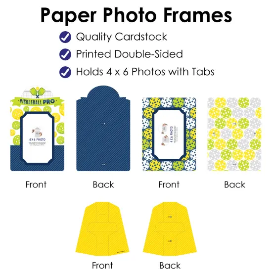 Big Dot of Happiness Let&rsquo;s Rally - Pickleball - Birthday or Retirement Party 4x6 Picture Display - Paper Photo Frames - Set of 12 {6}