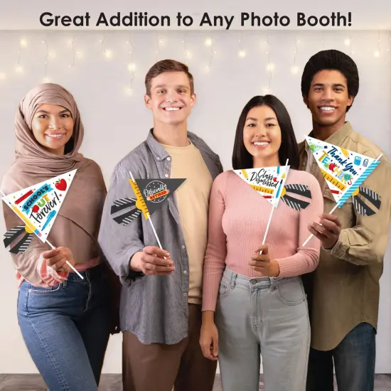 Big Dot of Happiness Teacher Retirement - Triangle Happy Retirement Party Photo Props - Pennant Flag Centerpieces - Set of 20 {6}