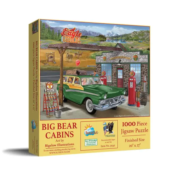Sunsout Big Bear Cabins 1000 pc Jigsaw Puzzle 31542 {3}