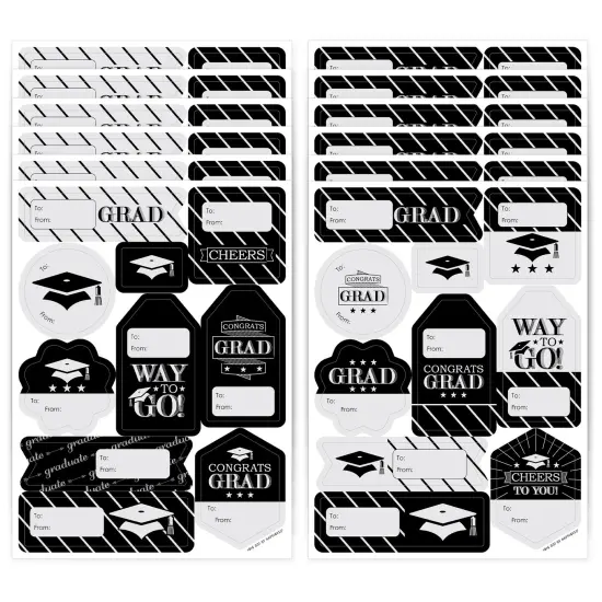 Big Dot of Happiness Graduation Cheers - Assorted Graduation Party Gift Tag Labels - To and From Stickers - 12 Sheets - 120 Stickers {1}