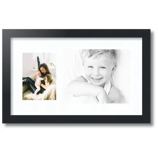 ArtToFrames Collage Photo Picture Frame with 1 - 5x7, 8x10 inch Openings, Framed in Black with Over 62 Mat Color Options and Regular Glass (CSM-3926-166) {7}