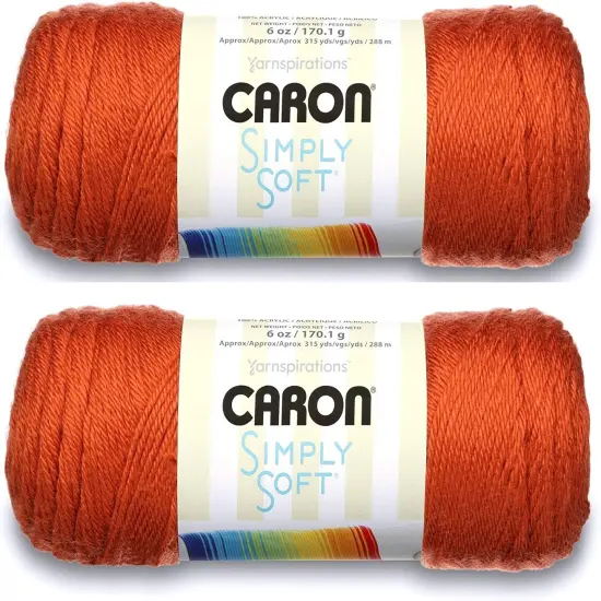 (Pack of 2) Caron Simply Soft Solids Yarn-Pumpkin {1}