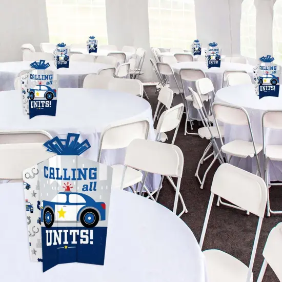 Big Dot of Happiness Calling All Units - Police - Table Decorations - Cop Birthday Party or Baby Shower Fold and Flare Centerpieces - 10 Count {6}