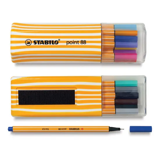 Stabilo Point 88 Fineliner Pen Set - Set of 15, Wallet, Assorted Colors {1}