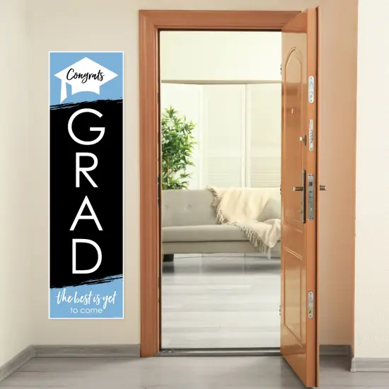 Big Dot of Happiness Light Blue Graduation Party Door Decoration - Vertical Banner {7}