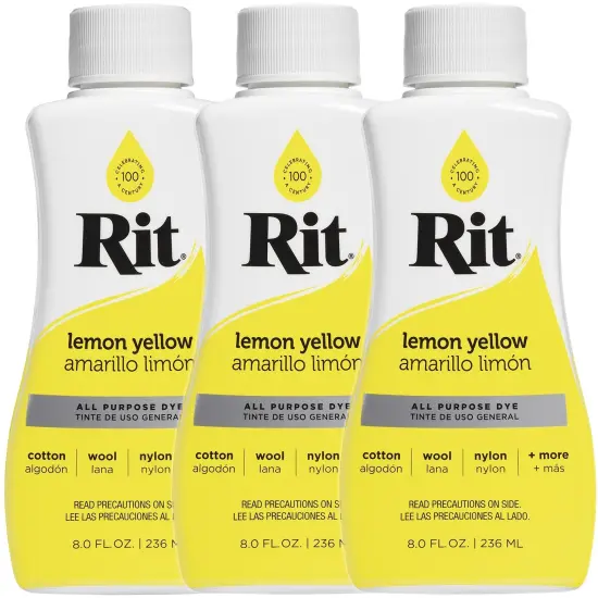 Multipack of 3 - Rit Dye Liquid 8oz-Lemon Yellow {1}