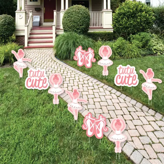Big Dot of Happiness Tutu Cute Ballerina - Ballet Shoes Lawn Decorations - Outdoor Ballet Birthday Party or Baby Shower Yard Decorations - 10 Piece {1}