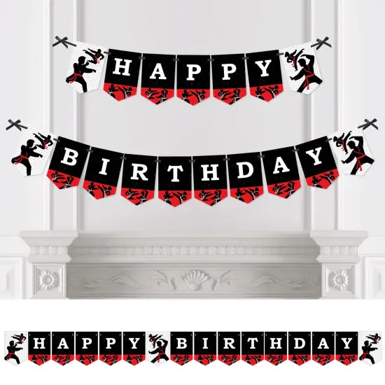 Big Dot of Happiness Karate Master - Martial Arts Birthday Party Bunting Banner - Party Decorations - Happy Birthday {1}