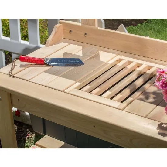 Lehman's Outdoor Gardening Potting Table Workstation, Cypress Wood {5}