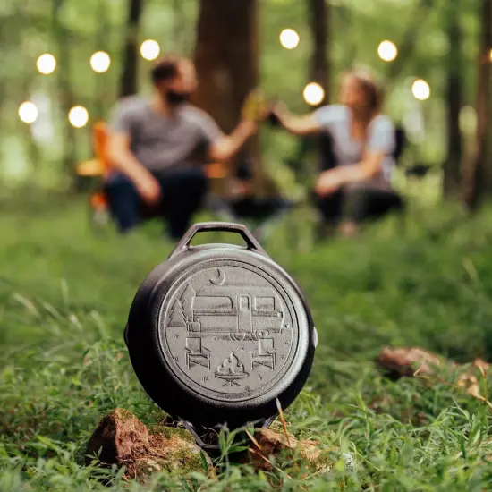 Lodge Cast Iron Dual Handle Camper Skillet Pan Seasoned 10.25 in {3}