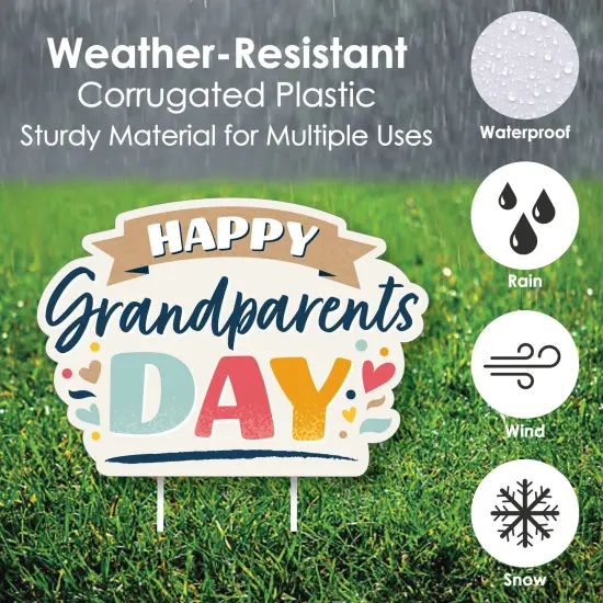Big Dot of Happiness Happy Grandparents Day - Heart Lawn Decorations - Outdoor Grandma & Grandpa Party Yard Decorations - 10 Piece {6}