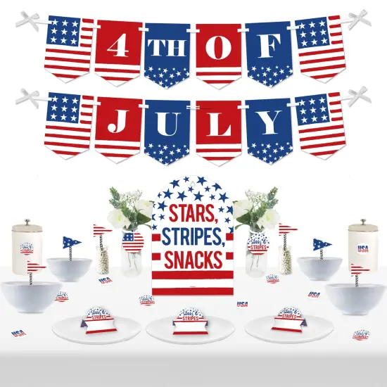 Big Dot of Happiness Stars & Stripes - DIY Patriotic Party Signs - Snack Bar Decorations Kit - 50 Pieces {1}