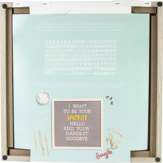 DCWV Framed Letterboard 16"X16"-Natural W/Gray Insert {3}